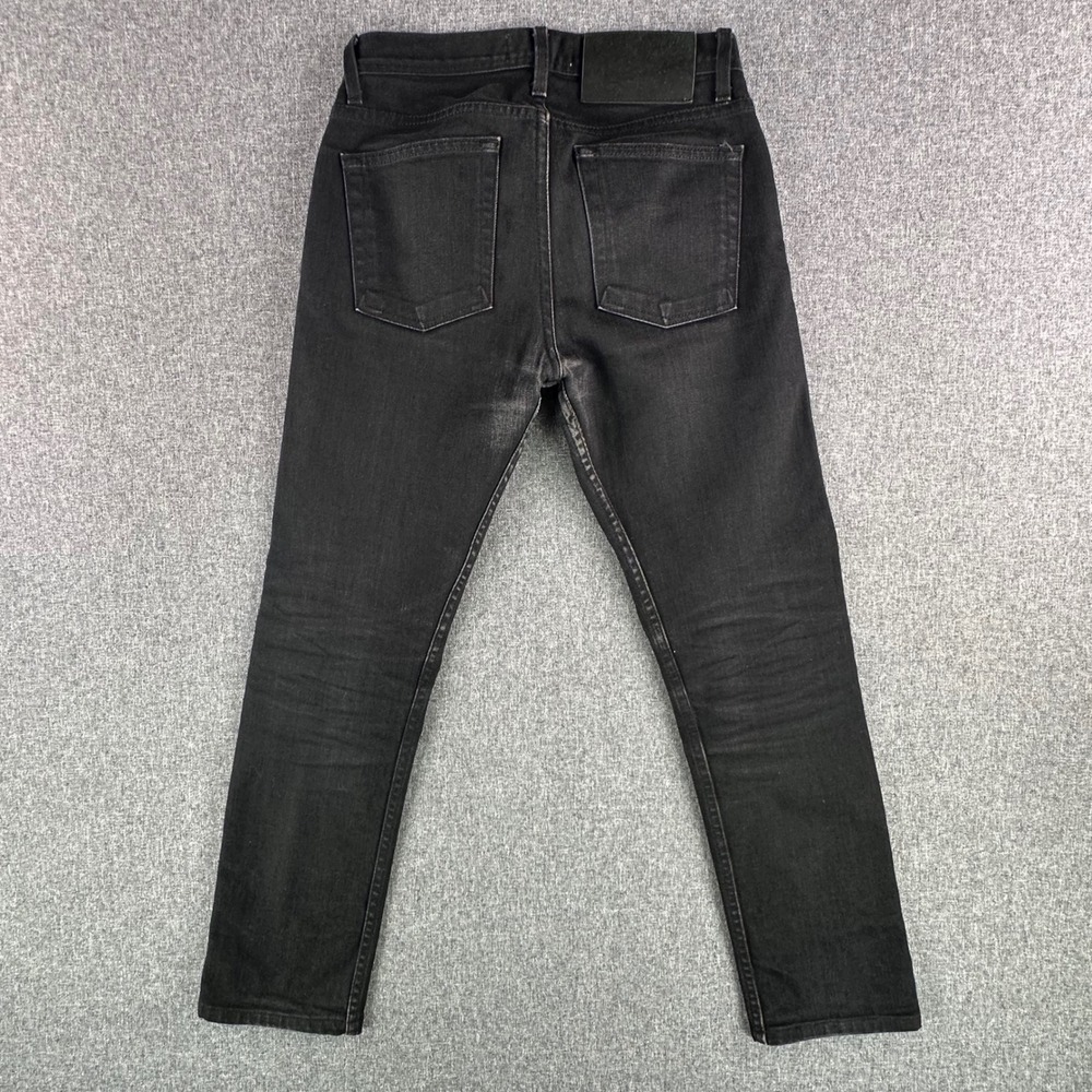 Naked & Famous Jeans Mens 28 Weird Guy Black Cobra Stretch Selvedge Button Fly - Picture 2 of 12